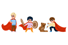 courage kid boy hero vector Product Image 1