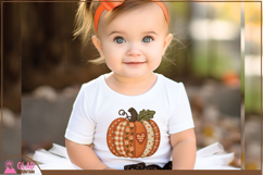 Fall faux embroidery plaid pumpkin, Polka Dot Autumn pumpkin Product Image 4
