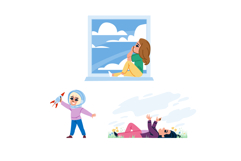 adventure kid girl dreamer vector Product Image 1