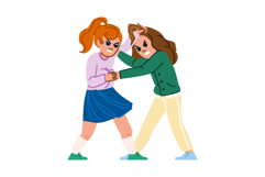 aggression kid girl fight vector Product Image 1