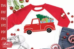 Christmas Red Truck SVG - Red Truck with Tree and Presents Product Image 3