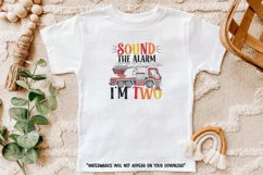 Fire Truck 2nd Birthday PNG - Sound Alarm I'm TWO! Product Image 2