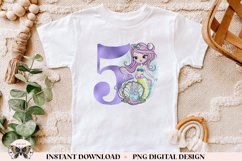 5th Birthday Mermaid PNG For Sublimation Or Printing Product Image 2