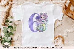 6th Birthday Mermaid PNG For Sublimation Or Printing Product Image 2