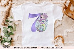 7th Birthday Mermaid PNG For Sublimation Or Printing Product Image 2