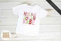 Holly Jolly Babe SVG cut file - Retro Christmas shirt svg Product Image 3