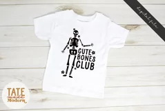 Cute Bones Club SVG cut file - Girly halloween shirt svg Product Image 4
