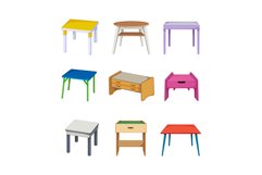 kid table set cartoon vector illustration Product Image 1