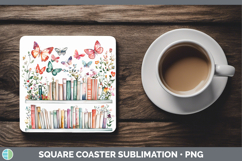 GorgeousKids 01 Bookshelf Square Coaster design.