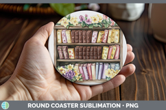 GorgeousKids 01 Bookshelf Round Coaster design.