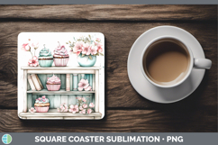GorgeousKids 01 Bookshelf Square Coaster design.