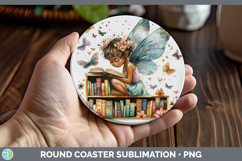 GorgeousKids 01 Bookshelf Round Coaster design.