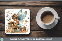 GorgeousKids 01 Bookshelf Square Coaster design.