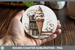 GorgeousKids 01 Bookshelf Round Coaster design.