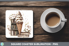 GorgeousKids 01 Bookshelf Square Coaster design.