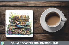 GorgeousKids 01 Bookshelf Square Coaster design.