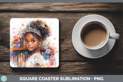 GorgeousKids 01 Bookshelf Square Coaster design.