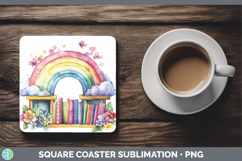 GorgeousKids 01 Bookshelf Square Coaster design.