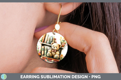 GorgeousKids 01 Bookshelf Round Earrings design.