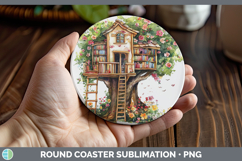 GorgeousKids 01 Bookshelf Round Coaster design.