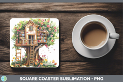 GorgeousKids 01 Bookshelf Square Coaster design.