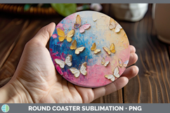 GorgeousKids 01 Thick Paint Round Coaster design.