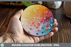 GorgeousKids 01 Thick Paint Round Coaster design.