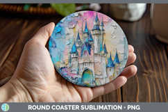 GorgeousKids 01 Thick Paint Round Coaster design.