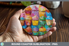 GorgeousKids 01 Thick Paint Round Coaster design.