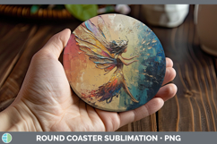 GorgeousKids 01 Thick Paint Round Coaster design.