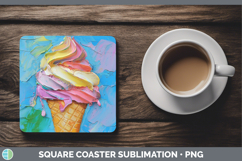 GorgeousKids 01 Thick Paint Square Coaster design.