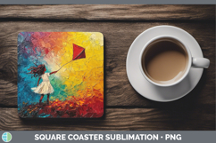 GorgeousKids 01 Thick Paint Square Coaster design.