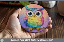 GorgeousKids 01 Thick Paint Round Coaster design.