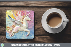 GorgeousKids 01 Thick Paint Square Coaster design.