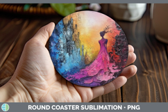 GorgeousKids 01 Thick Paint Round Coaster design.