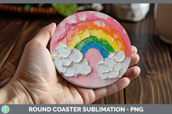 GorgeousKids 01 Thick Paint Round Coaster design.
