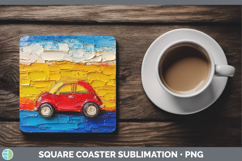 GorgeousKids 02 Thick Paint Square Coaster design.