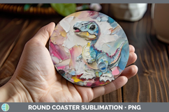 GorgeousKids 02 Thick Paint Round Coaster design.