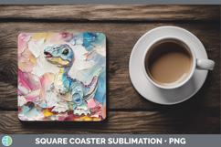 GorgeousKids 02 Thick Paint Square Coaster design.