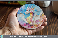 GorgeousKids 02 Thick Paint Round Coaster design.