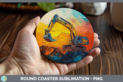 GorgeousKids 02 Thick Paint Round Coaster design.