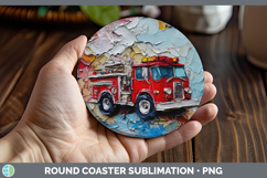 GorgeousKids 02 Thick Paint Round Coaster design.