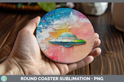 GorgeousKids 02 Thick Paint Round Coaster design.