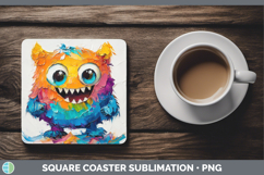 GorgeousKids 02 Thick Paint Square Coaster design.