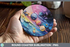 GorgeousKids 02 Thick Paint Round Coaster design.