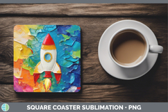 GorgeousKids 02 Thick Paint Square Coaster design.