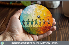 GorgeousKids 02 Thick Paint Round Coaster design.