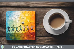 GorgeousKids 02 Thick Paint Square Coaster design.