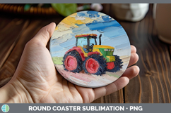 GorgeousKids 02 Thick Paint Round Coaster design.