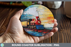 GorgeousKids 02 Thick Paint Round Coaster design.